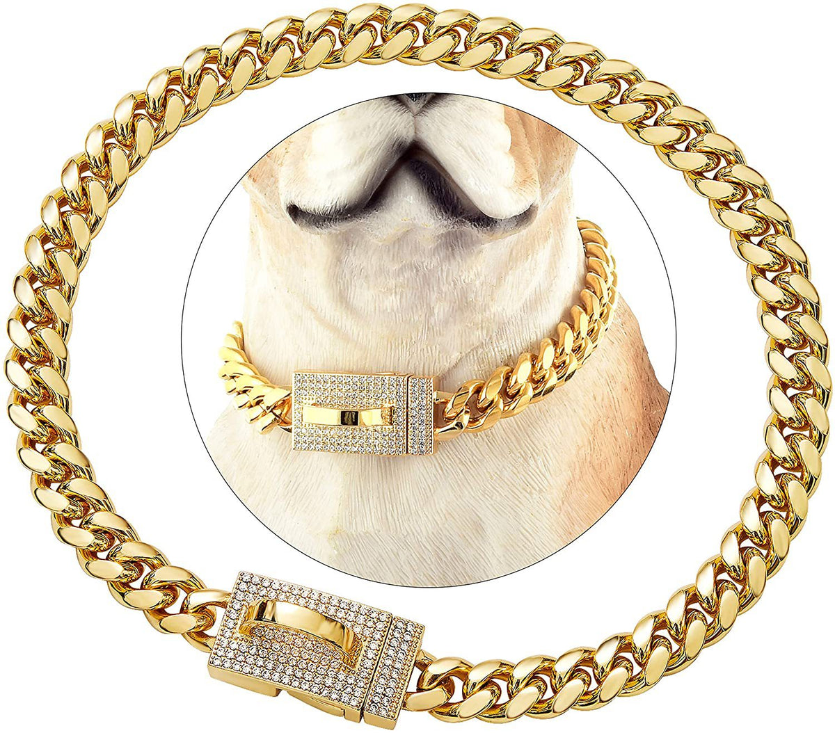 Hundehalsband aus Edelstahl – Geometrisches Muster – Bild 5 | LuxeStyle
