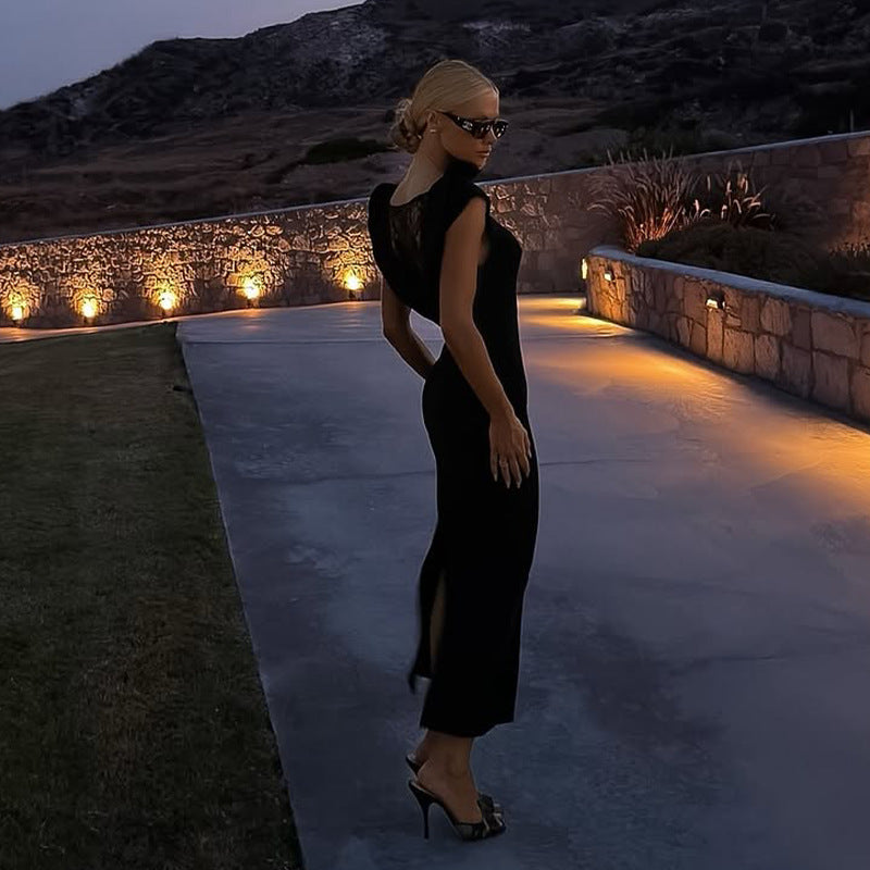 Ärmelloses langes Kleid mit Spitze | LuxeStyle