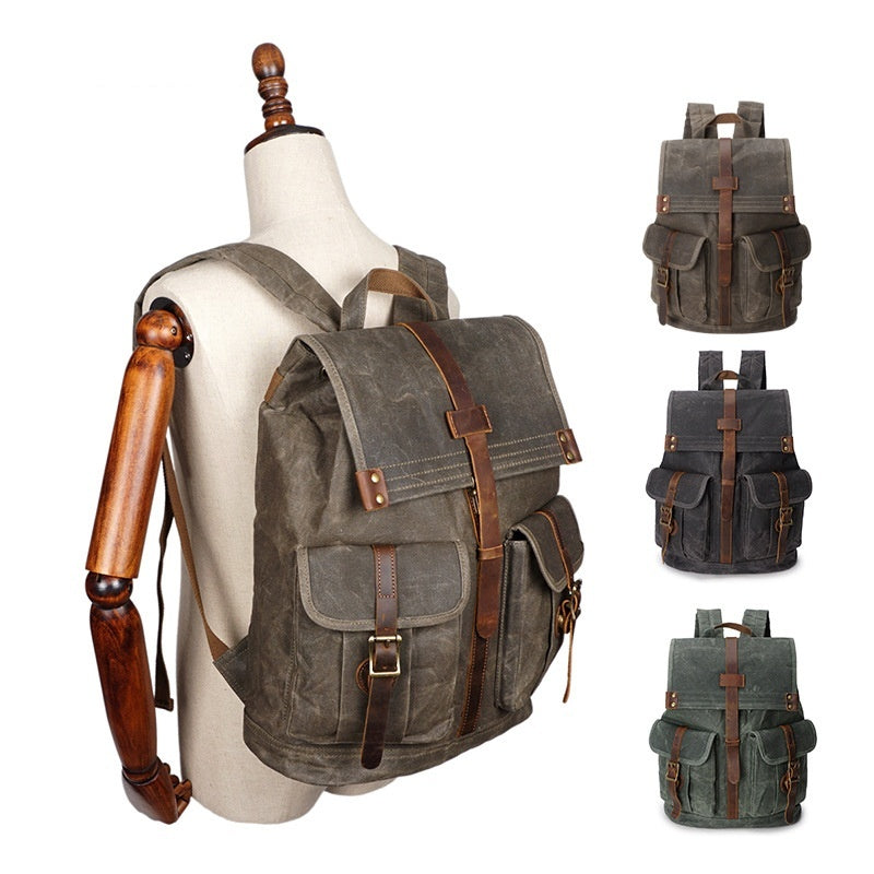 Vintage Reise-Rucksack aus Canvas