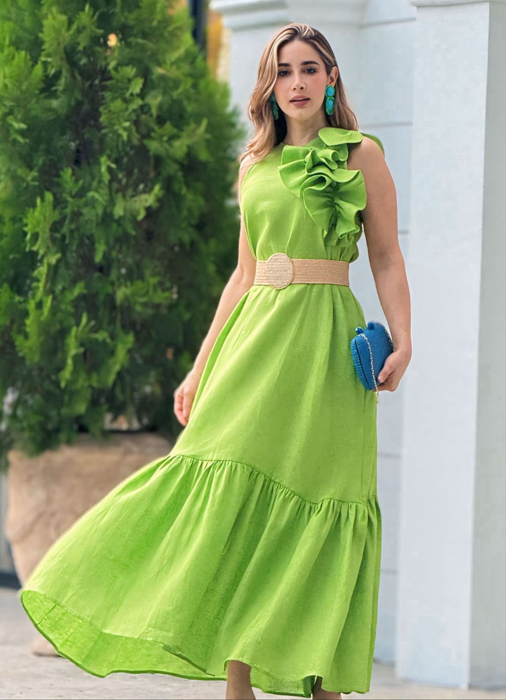 Ärmelloses Midikleid mit Rüschensaum – Bild 4 | LuxeStyle