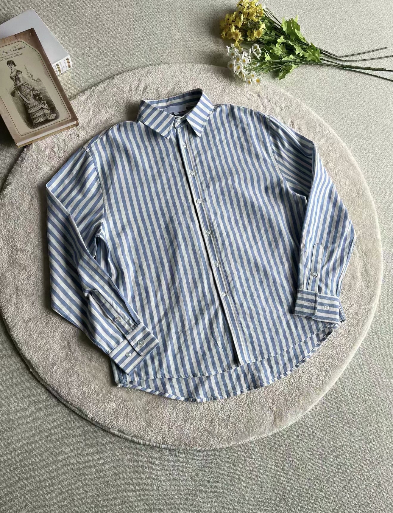 Gestreiftes Baumwoll-Hemd im Retro-Look
