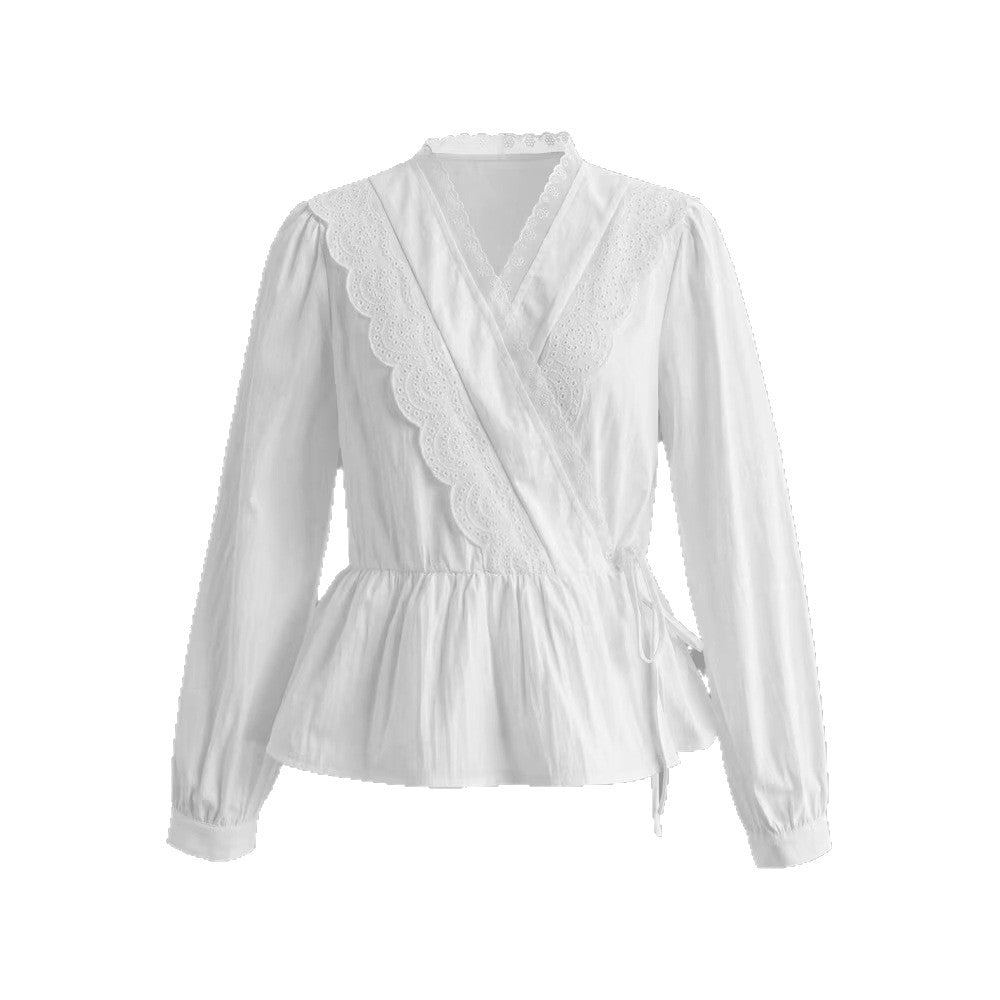 Damen Langarm-Shirt mit Spitze – Bild 6 | LuxeStyle