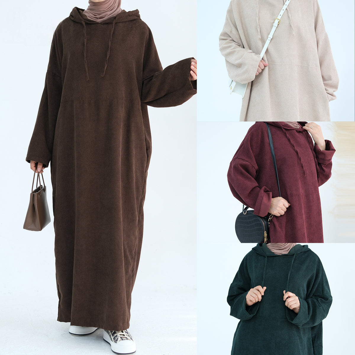 Herbst-Winter A-Linien Kleid mit Druck | LuxeStyle