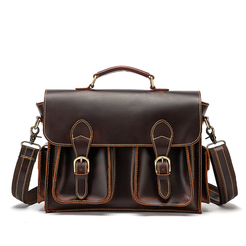 Rindsleder-Laptop-Tasche mit Reissverschluss – Bild 4 | LuxeStyle