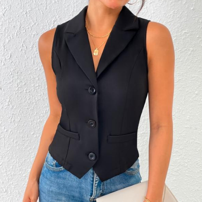 Elegante Chenille-Weste mit Streifenmuster