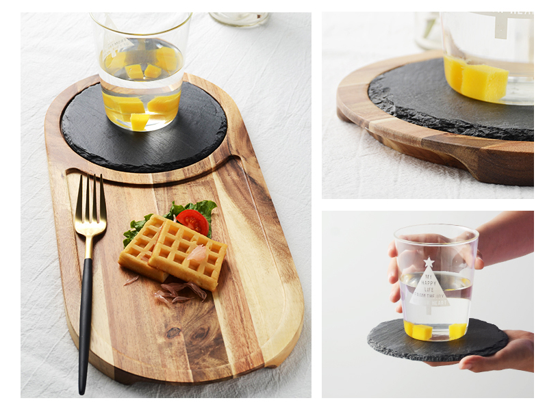 Pizzateller aus Akazienholz und Stein – Bild 5 | LuxeStyle