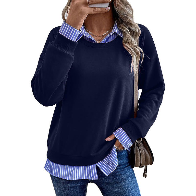 Lässiger Kapuzenpullover im Zweiteiler-Look
