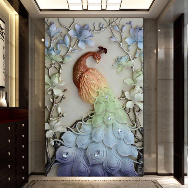 5D Diamond Painting: Pfau mit Spezialsteinen – Bild 3 | LuxeStyle