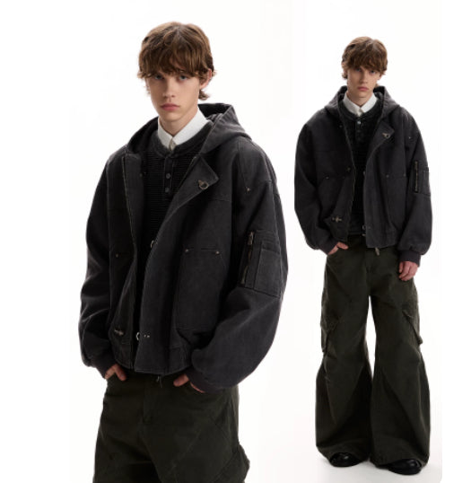 Vintage Kapuzenjacke mit Piloten-Schnalle – Bild 2 | LuxeStyle