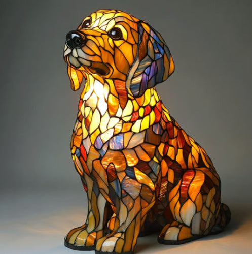 Bunte Hunde- und Katzenlampen aus Kunstharz
