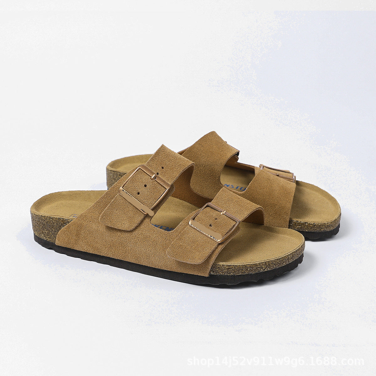 Doppelriemen-Sandalen aus Wildleder