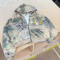 Retro Camouflage Zip-Hoodie für Teenager