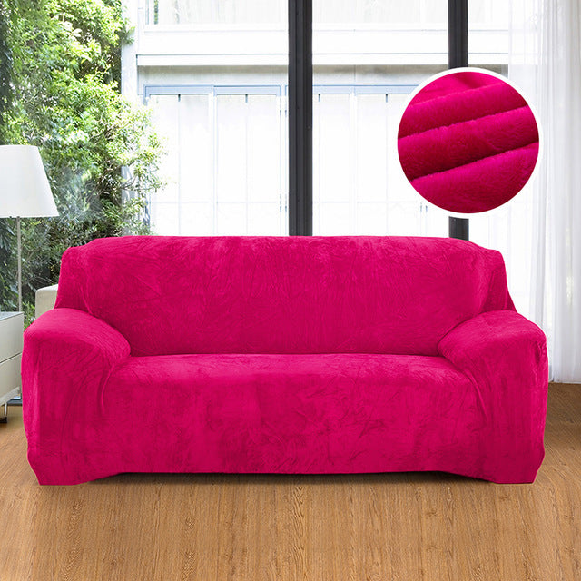 Elastischer Anti-Rutsch Sofaüberzug aus Plüsch – Bild 3 | LuxeStyle