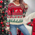 Weihnachtsbaum-Print Pullover mit langen Ärmeln | LuxeStyle