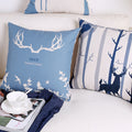 Blauer Elch Kissenbezug aus Baumwolle und Leinen – Bild 1 | LuxeStyle