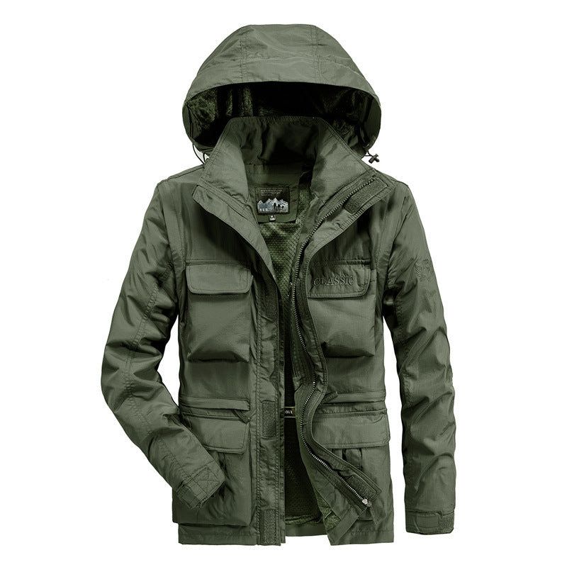 Weite Outdoor-Jacke mit Hut