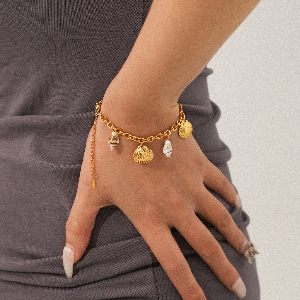 Ozean-Armband aus Edelstahl mit Muschel-Design – Bild 5 | LuxeStyle