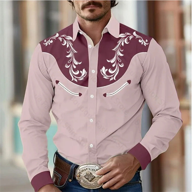 Florales Retro Western Hemd für Herren – Bild 3 | LuxeStyle
