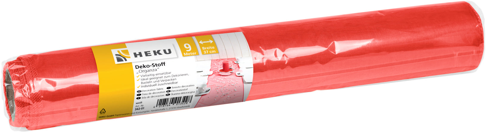 Dekostoff Organza rot