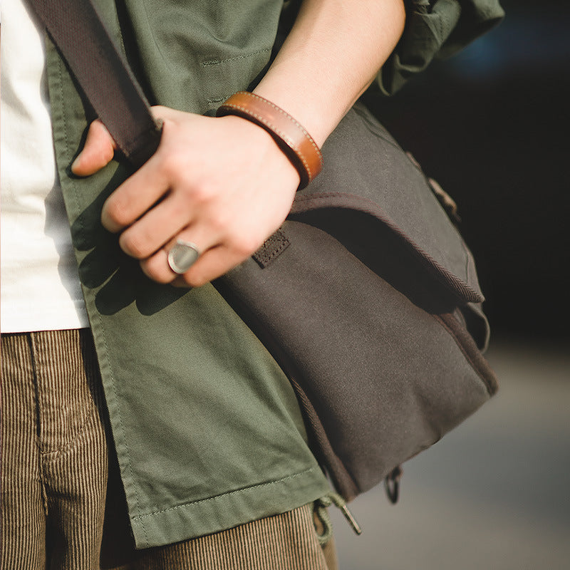 Grosses Retro-Canvas Messenger Bag – Bild 4 | LuxeStyle