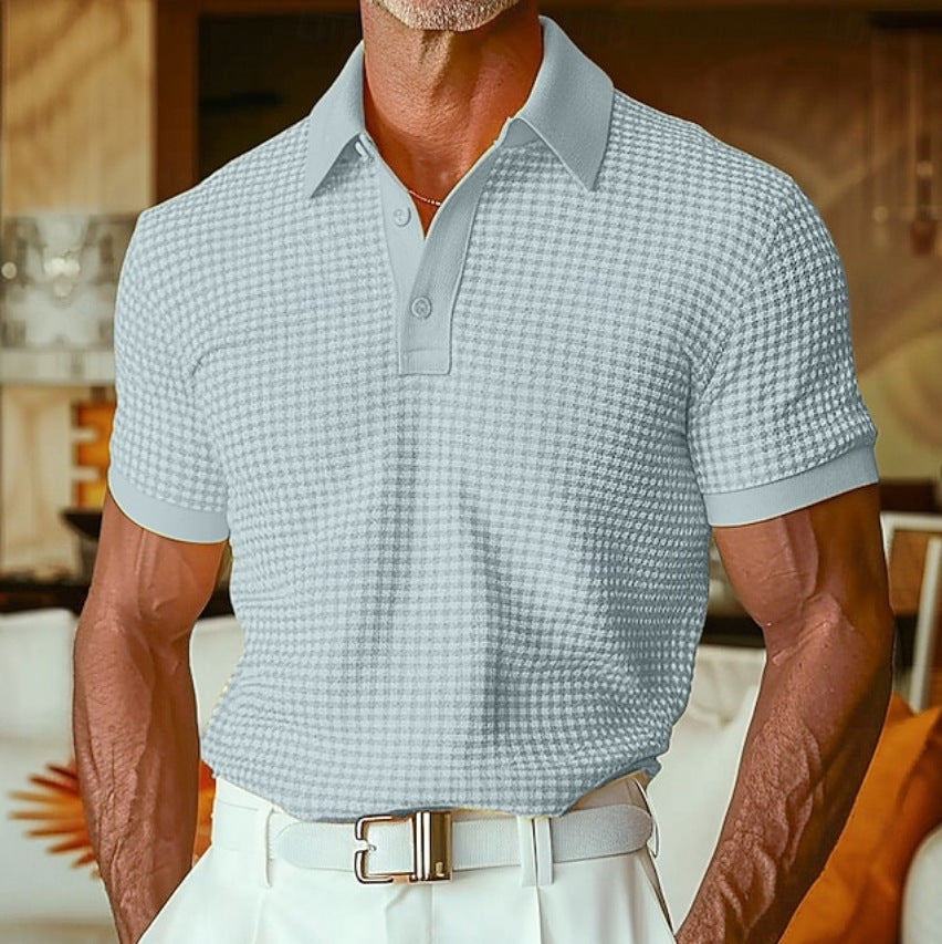 Waffel-Poloshirt mit Kurzarm für Herren – Bild 6 | LuxeStyle