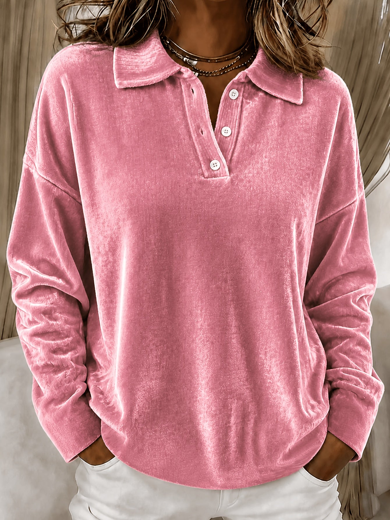 Relaxed Polo-Shirt mit Umschlagkragen
