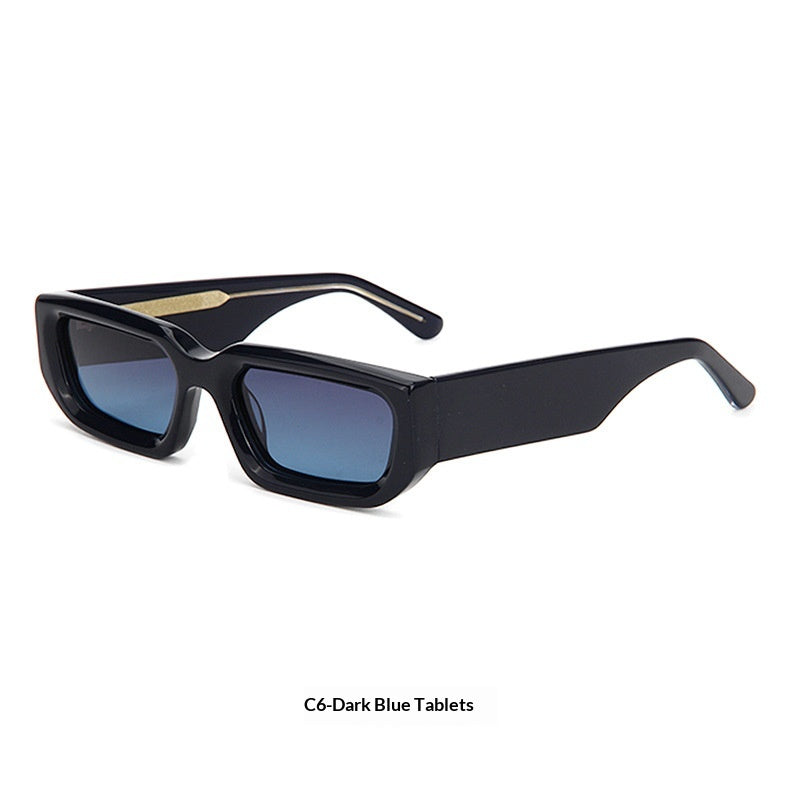 Trendige quadratische Sonnenbrille mit breiten Bügeln