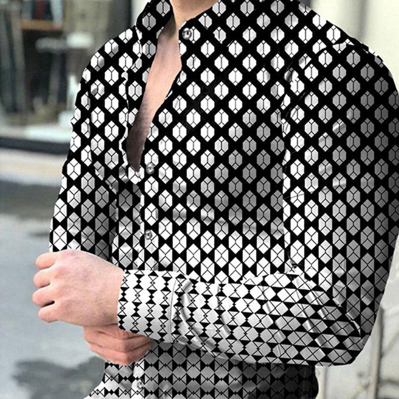 Herren Langarmshirt mit 3D-Digitaldruck – Bild 4 | LuxeStyle