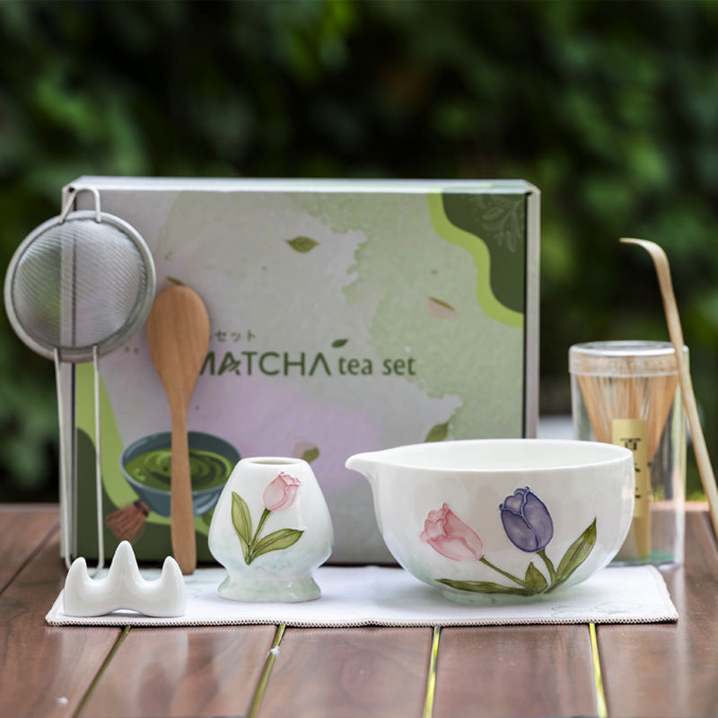 Handbemaltes Matcha-Set 8-teilig