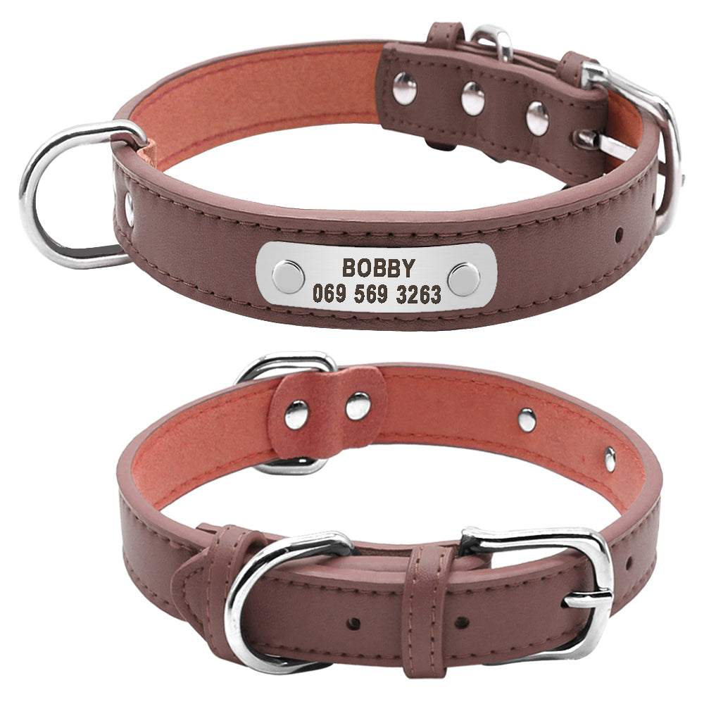 Personalisierbares PU-Lederhalsband für Haustiere