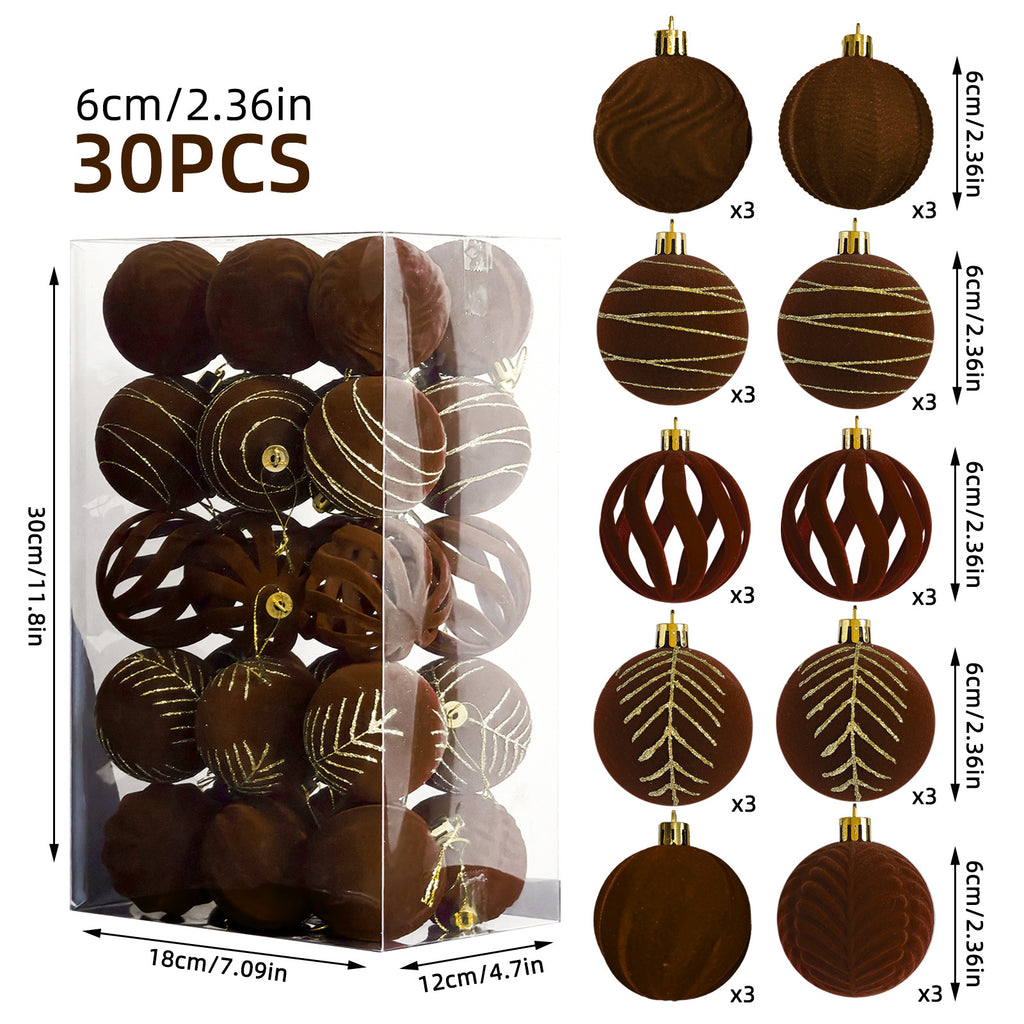 30er-Set Weihnachtskugeln, 6 cm | LuxeStyle
