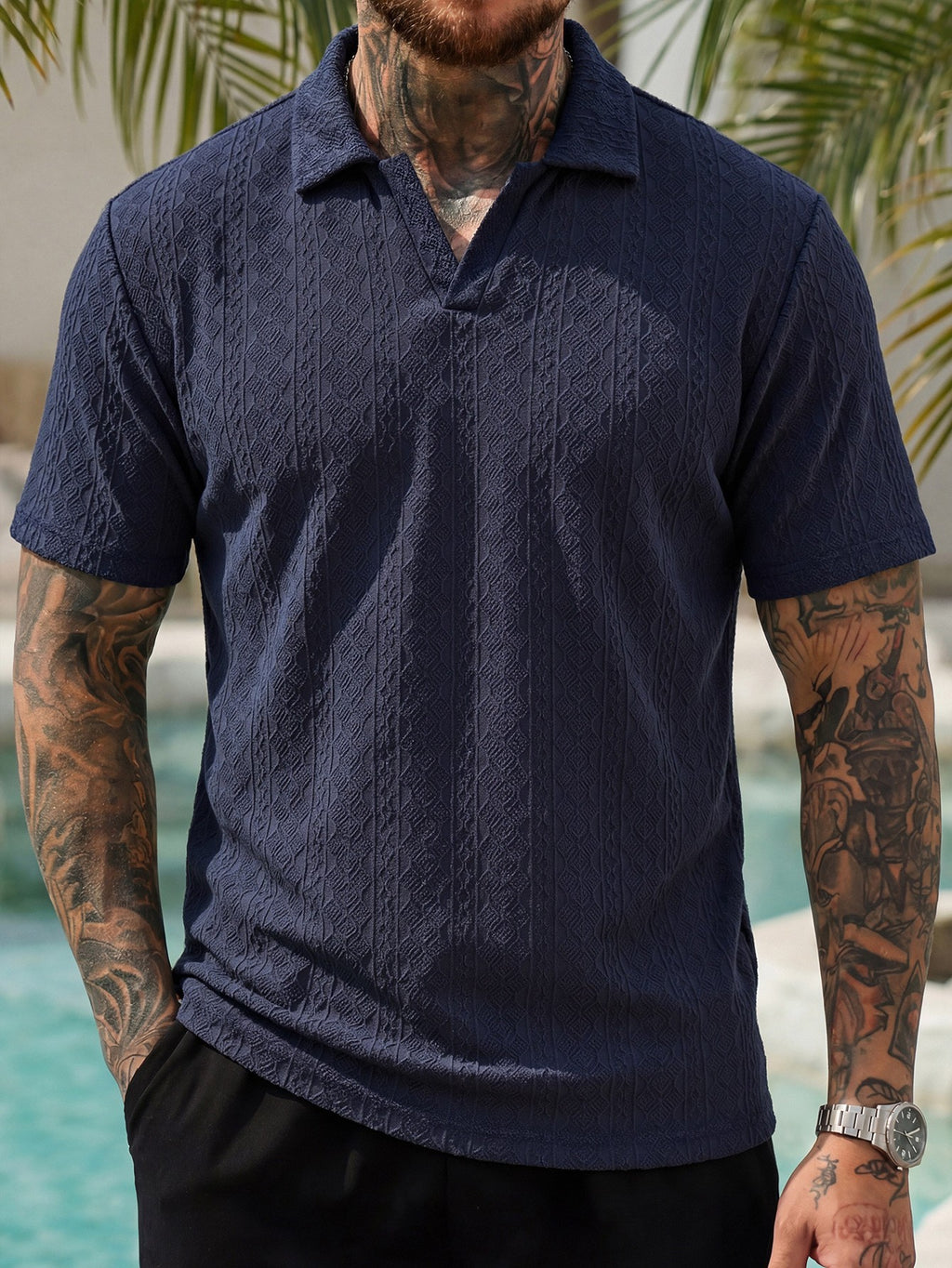 Sommer-Neuheit Herren-Jacquard-Polo-Shirt