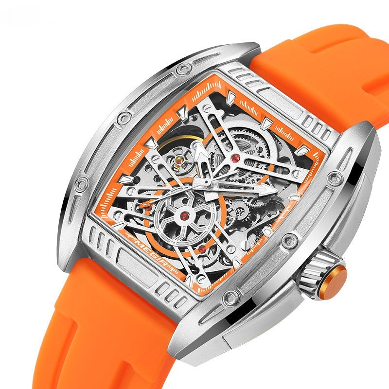 Herren-Mechanik-Uhr mit Silikonband