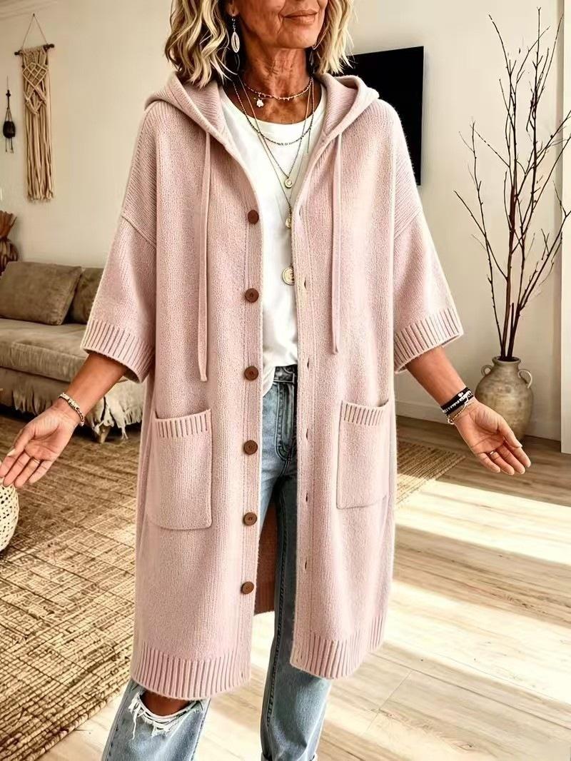 Damen Strick-Cardigan mit Kapuze – Bild 7 | LuxeStyle