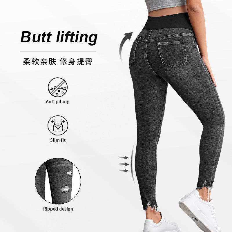 High-Waist Capri Leggings aus Denim