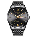 Herrenuhr mit Lederarmband und schwarzem Zifferblatt – Bild 2 | LuxeStyle