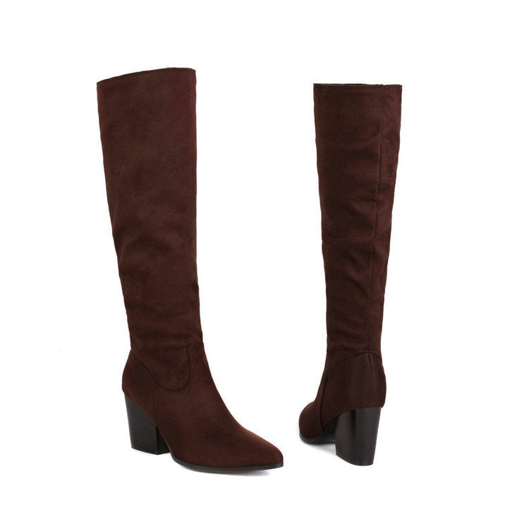 Damen Stiefel aus Wildleder mit hohem Schaft – Bild 3 | LuxeStyle