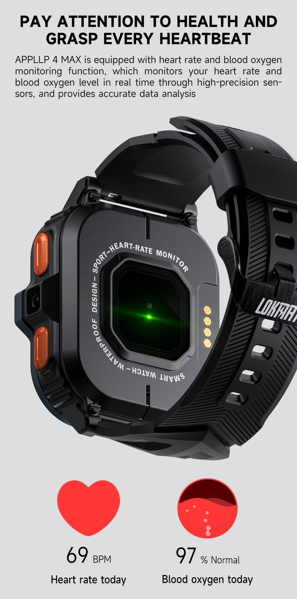 Smartwatch mit 2‑Zoll‑Display und Silikonarmband – Bild 15 | LuxeStyle