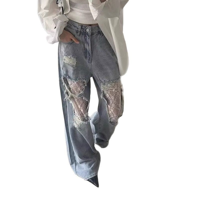 Vintage-Lace-Rip Jeans