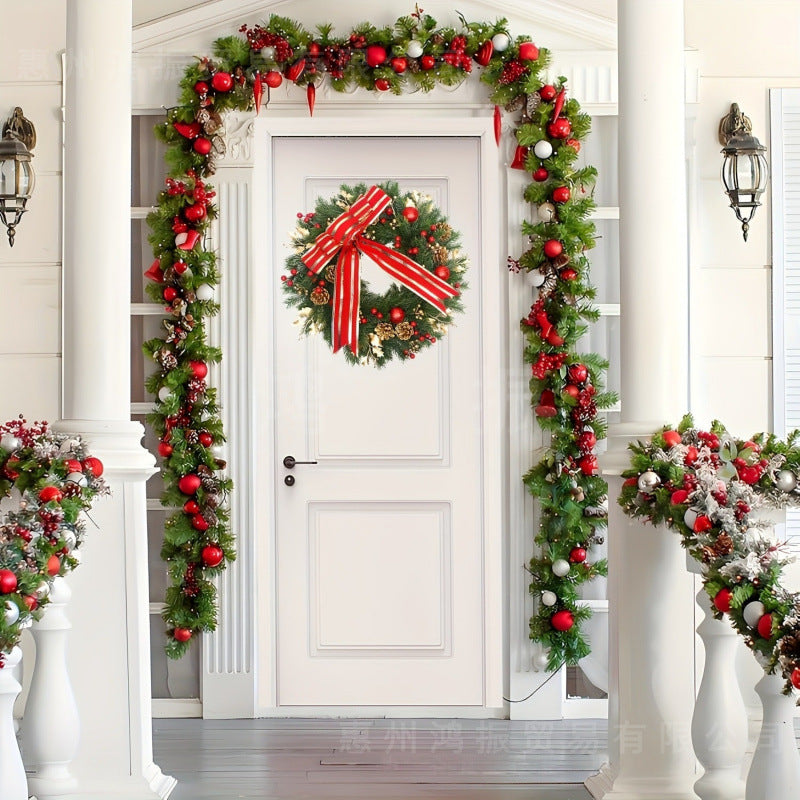 Weihnachtskranz mit gestreifter Schleife – Bild 5 | LuxeStyle