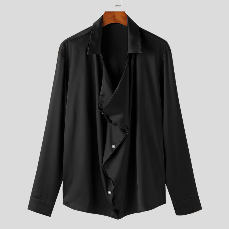 Herren Langarmshirt mit Mandarin-Kragen – Bild 1 | LuxeStyle