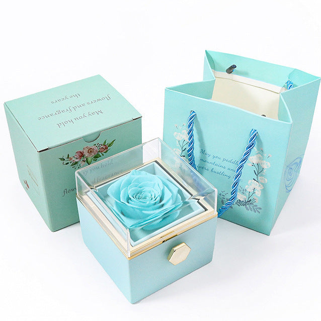 Runde Schmuckbox mit drehbarer Rose – Bild 5 | LuxeStyle