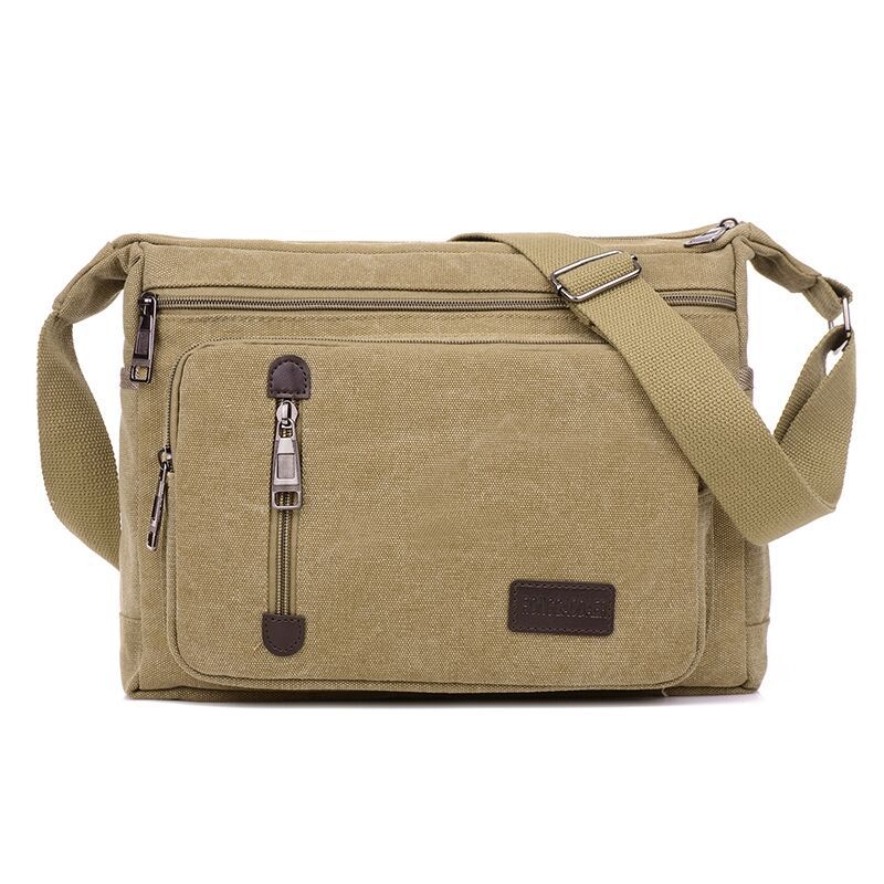 Farbblock Canvas Umhängetasche für Herren – Bild 4 | LuxeStyle
