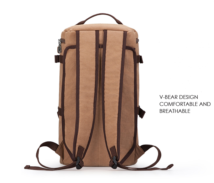 Rucksack für 15" Laptop – Canvas, Farben: Kaffee, Schwarz, Blau – Bild 3 | LuxeStyle
