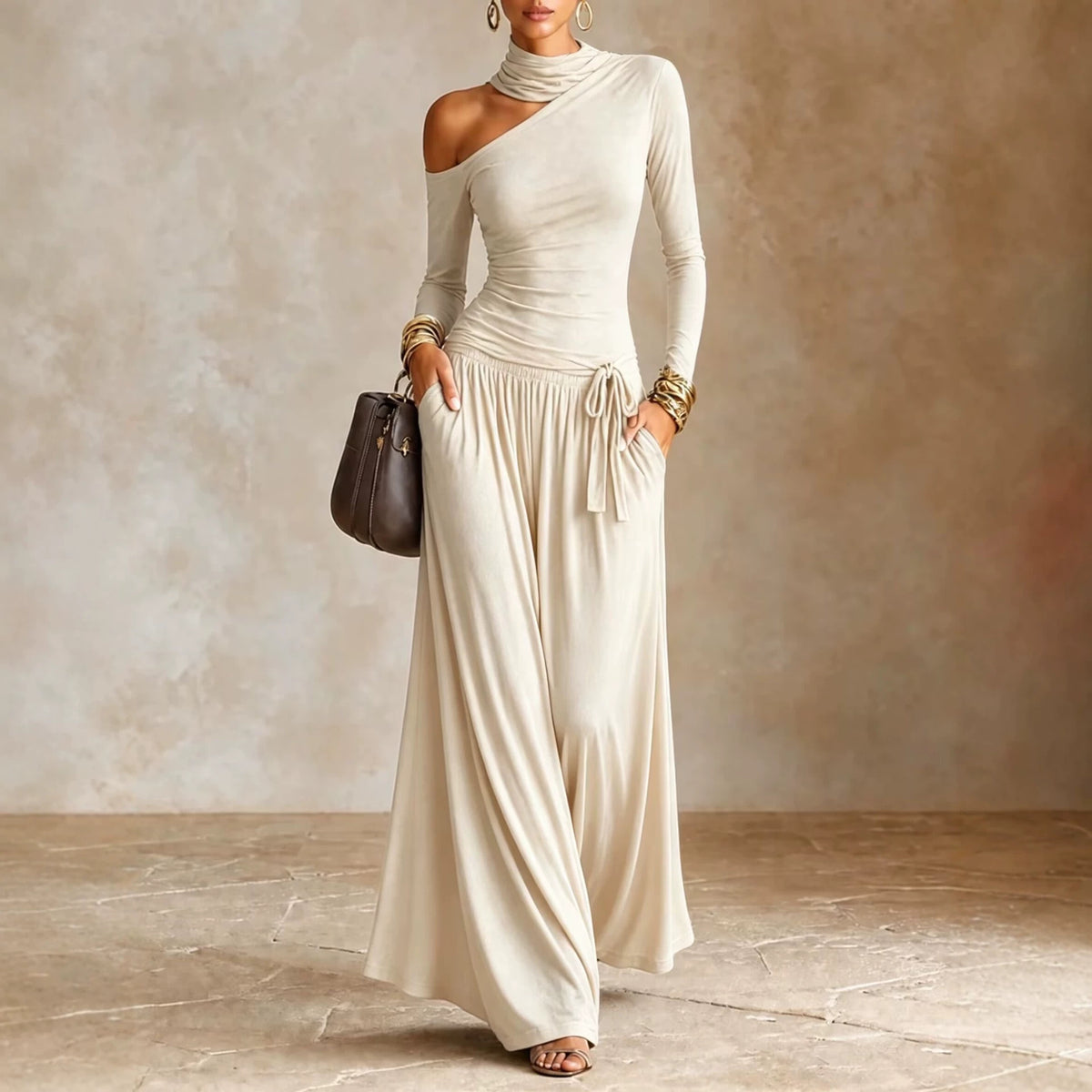 Asymmetrisches Off-Shoulder Kleid – Bild 4 | LuxeStyle