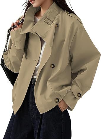 Retro-Trenchcoat mit Kordelb, beige – Bild 8 | LuxeStyle