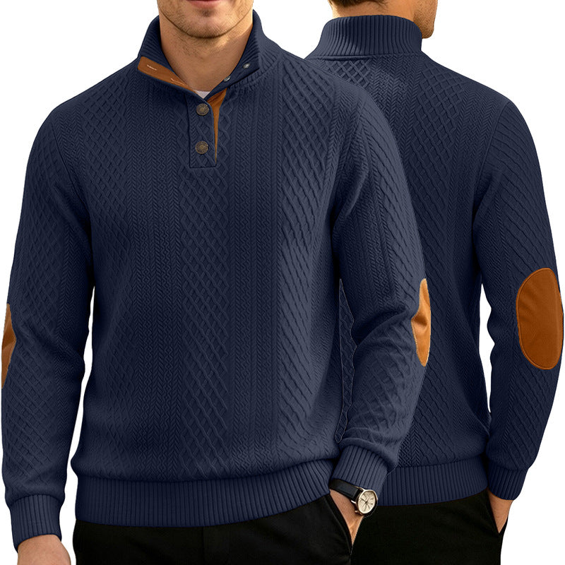 Herren Jacquard Pullover Langarm