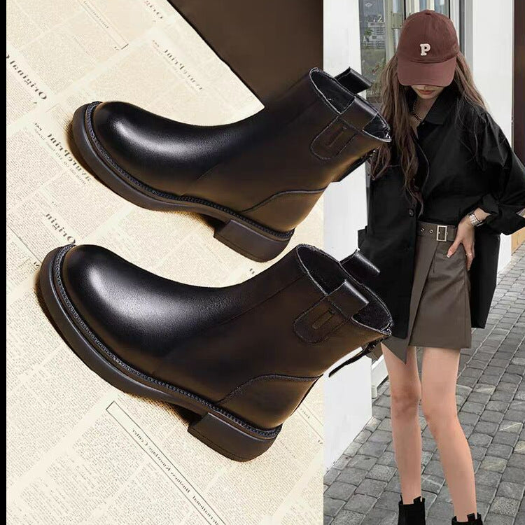 Gefütterte Ankle Boots mit Reissverschluss