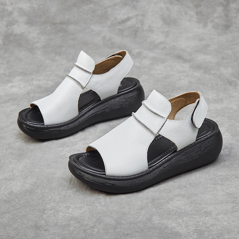 Peep Toe Sandalen aus Rindsleder – Bild 4 | LuxeStyle