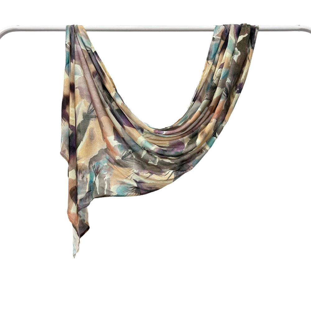 Kopftuch aus Modal-Baumwolle mit Marmor-Print – Bild 12 | LuxeStyle